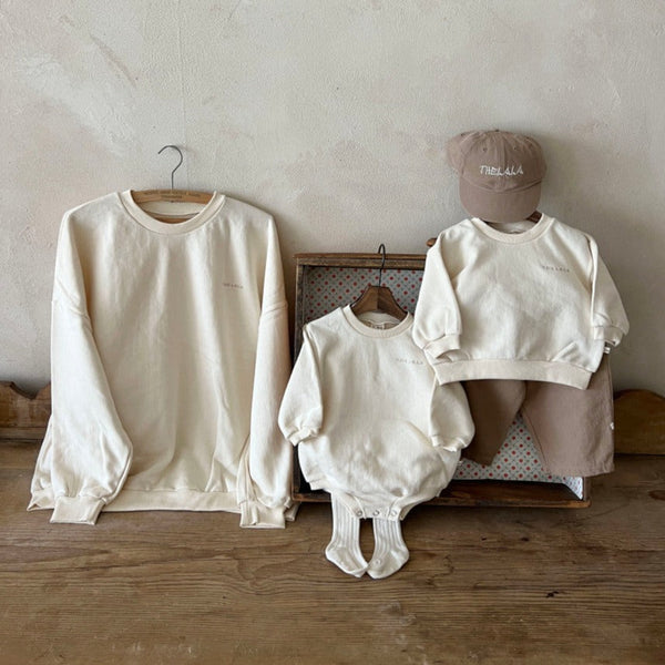 The LaLa Sweatshirt Baby Bodysuit Romper (Ivory)