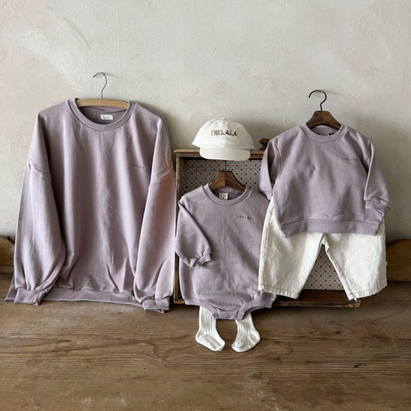 The LaLa Sweatshirt Baby Bodysuit Romper (Purple)