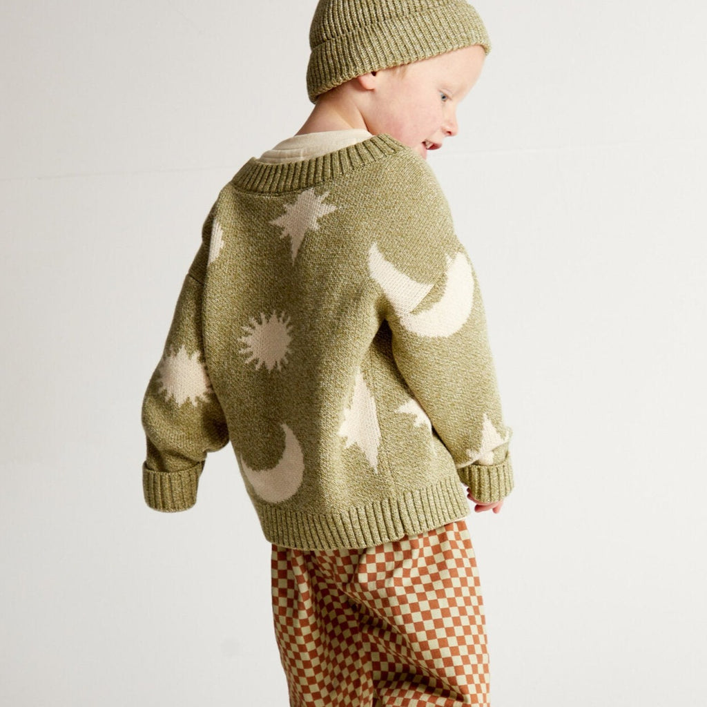 Childrens Unisex Moon Print Oversized Knitted Sweater - Claude&Co