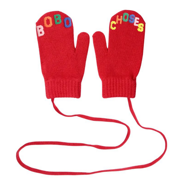 Baby Bobo Choses Knitted Mittens (Red)