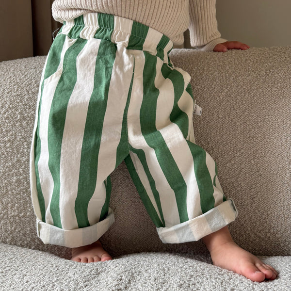 Inez Green Stripe Trousers