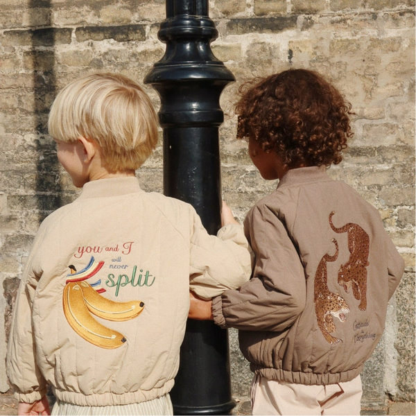 Juno Tiger Print Quilted Bomber Jacket (Walnut)