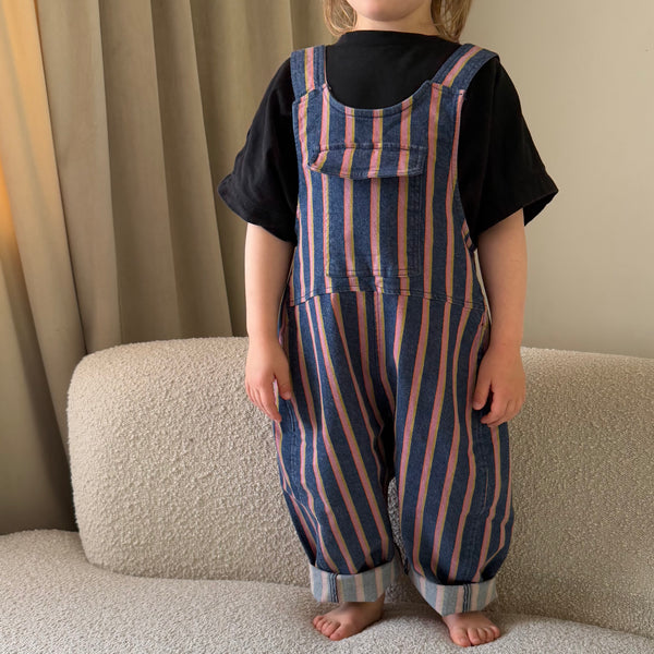 Kai Oversized Denim Stripe Dungarees