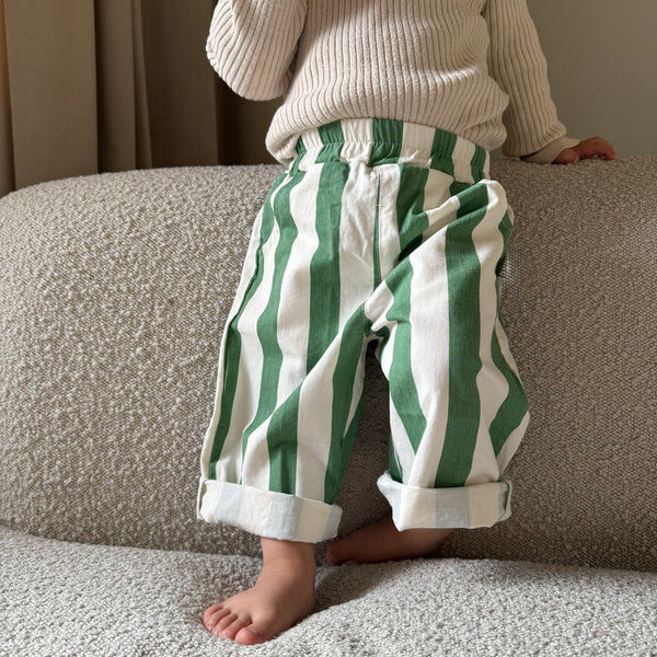 Inez Green Stripe Trousers