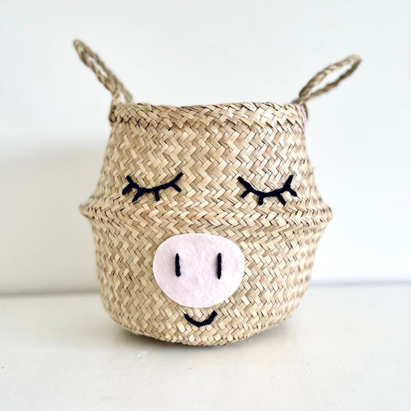 Piggy Handwoven Storage Basket (Small)