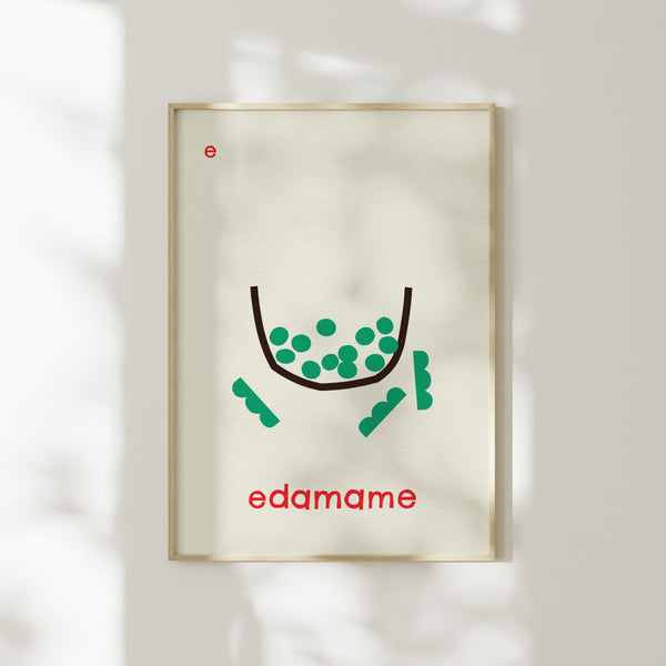E for Edamame- Alphabet Art Print