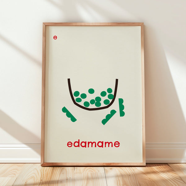 E for Edamame- Alphabet Art Print