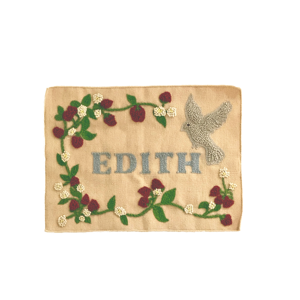 The Wild Strawberry Hand Embroidered Personalised Wall Art