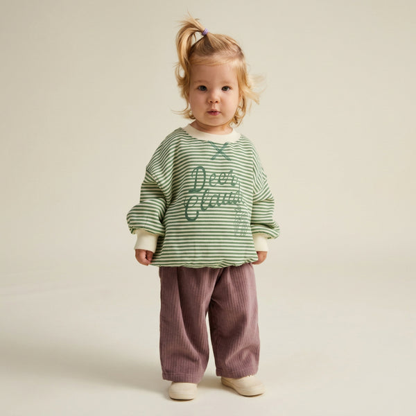 Carner Pine Deer Claude Striped Cotton Sweatshirt