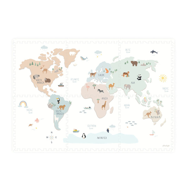 Tiloo World Map Puzzle Piece Foam Playmat