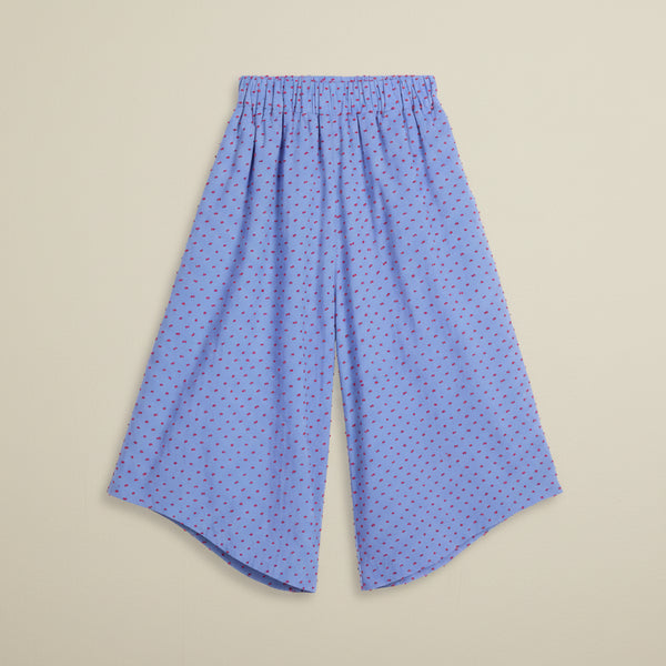 Elsa Dot Cropped Wide Leg Trousers (Ruby Freckles)