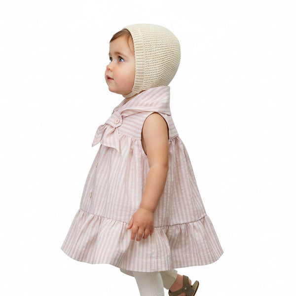 Empuries Striped Cotton Scout Scarf Poplin Summer Dress (Rose)