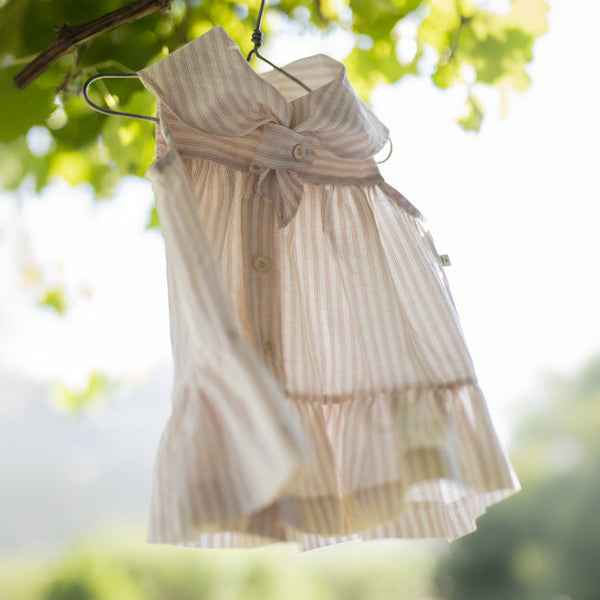 Empuries Striped Cotton Scout Scarf Poplin Summer Dress (Rose)