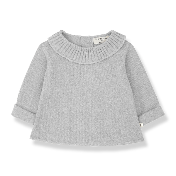 Erola Frill Collar Knitted Baby Blouse (Perla)