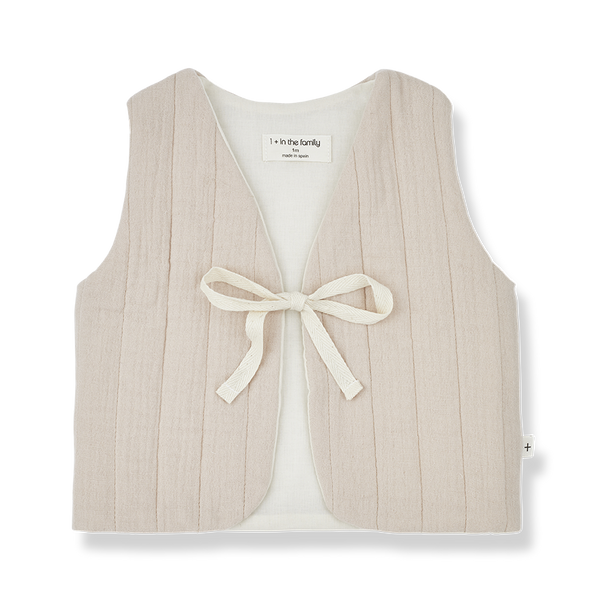 Etienne Cotton Quilted Baby Gilet (Nude)