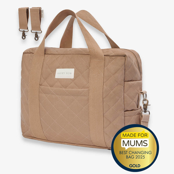 Baby Changing Bag with Pram Clips (Latte)