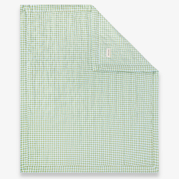 Woven Quilted Checkerboard Single Bedspread (Greenhouse Gingham)