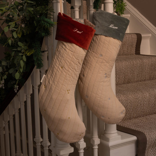 Snowflakes Embroidered Christmas Present Stocking