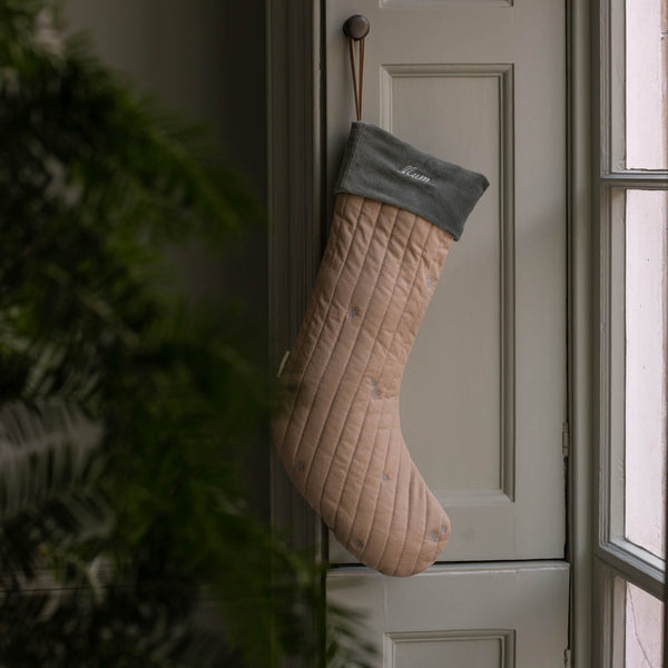 Snowflakes Embroidered Christmas Present Stocking