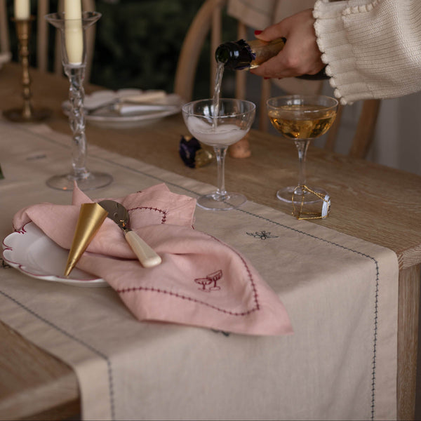 Linen Christmas Table Runner (Natural)