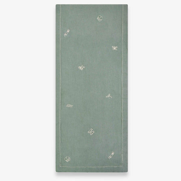 Linen Christmas Table Runner (Pine Green)