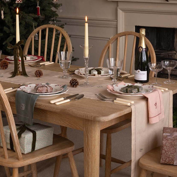 Linen Christmas Table Runner (Natural)
