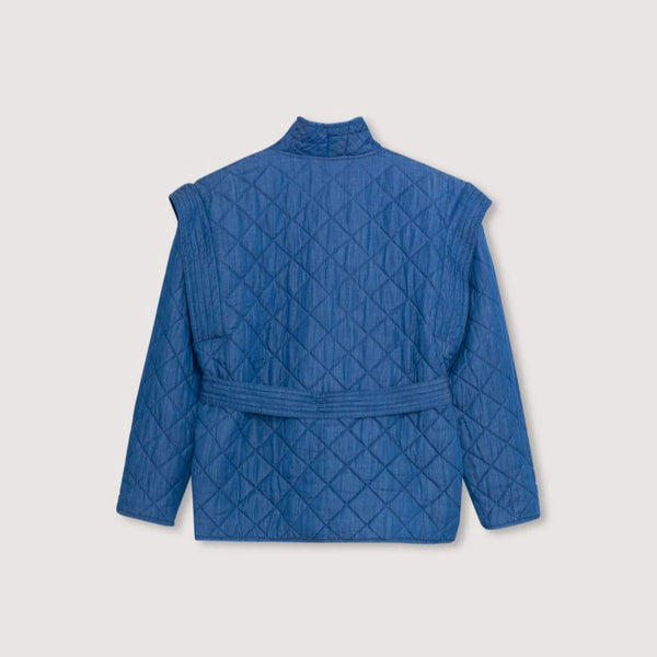 MAMA Eleni Reversible Quilted Linen Jacket (Hyacinth Print)