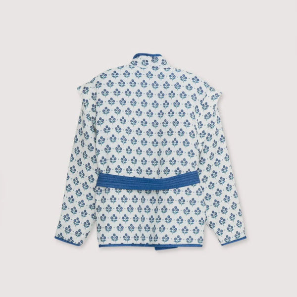 MAMA Eleni Reversible Quilted Linen Jacket (Hyacinth Print)