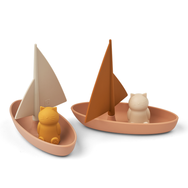 Ensley Silicone Bath Toy Boats Pack of 2 (Pale Tuscany Multi Mix)