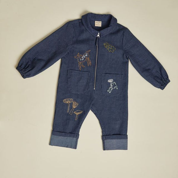 Syd Denim Woodland Print Cotton Boilersuit Overall