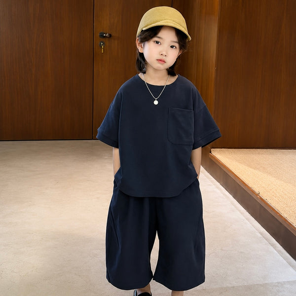 Oversized Tee and Cropped Trouser Set (Black)