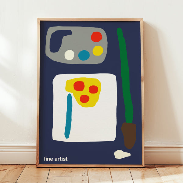 Fine Artist Art Print (Navy)