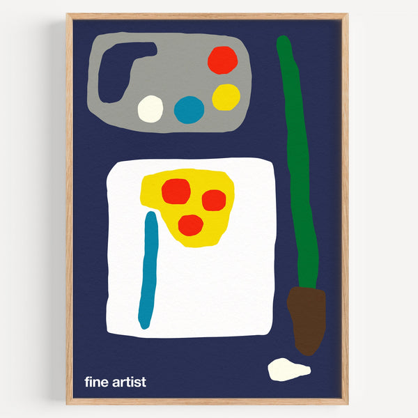 Fine Artist Art Print (Navy)