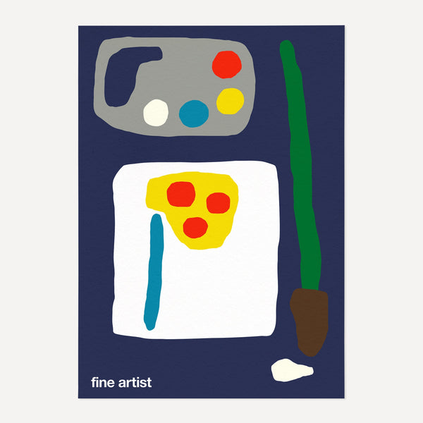 Fine Artist Art Print (Navy)