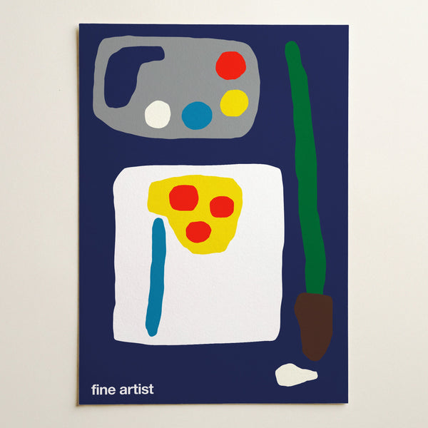 Fine Artist Art Print (Navy)