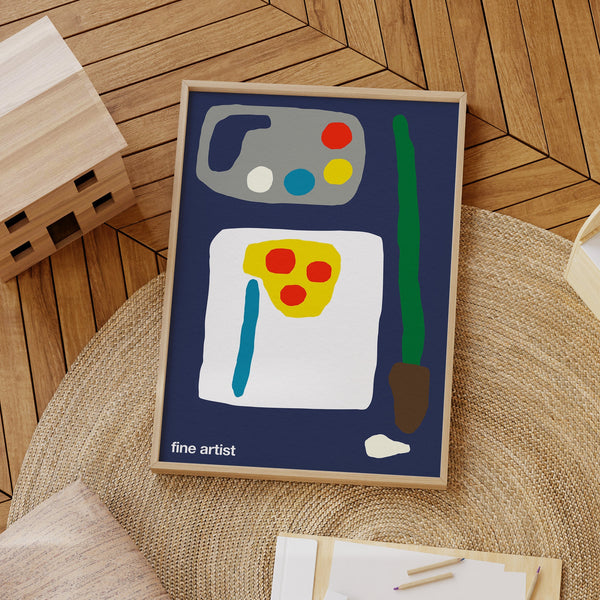 Fine Artist Art Print (Navy)