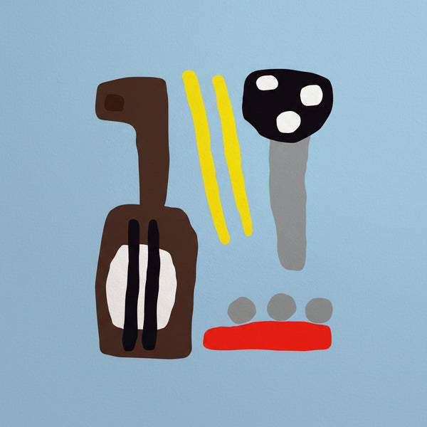 Family Band Art Print (Blue)