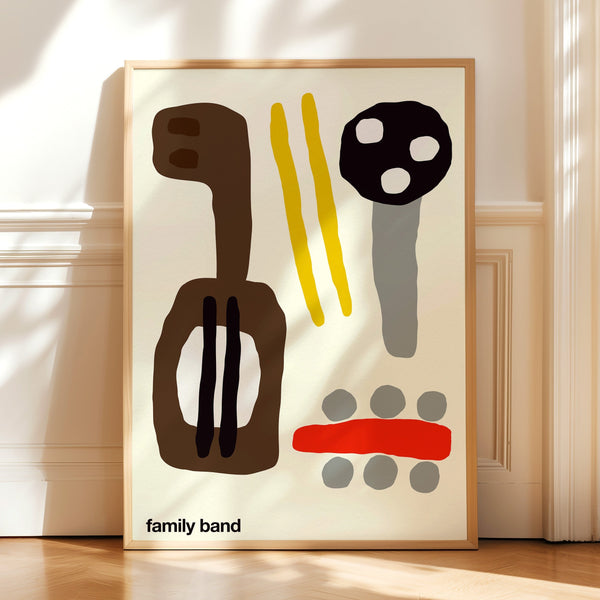 Family Band Art Print (Cream)