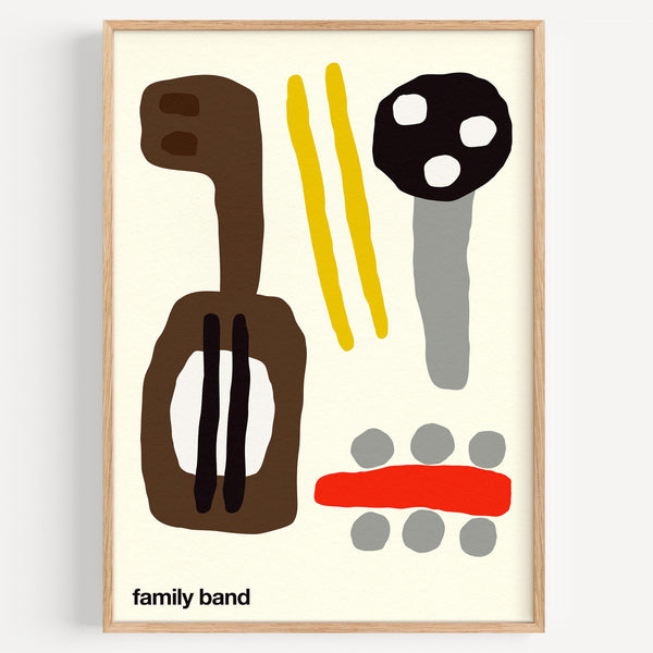 Family Band Art Print (Cream)