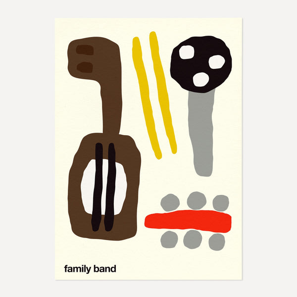 Family Band Art Print (Cream)