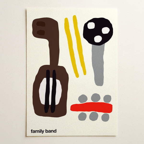 Family Band Art Print (Cream)