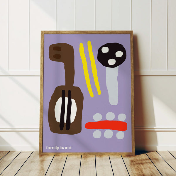 Family Band Art Print (Purple)