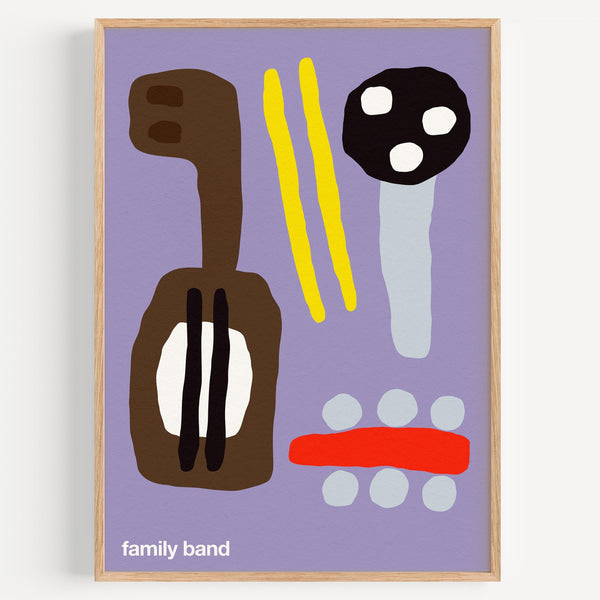 Family Band Art Print (Purple)