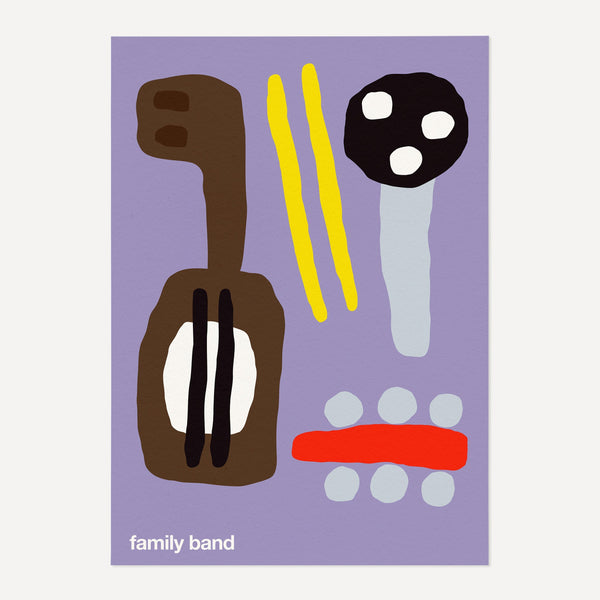 Family Band Art Print (Purple)