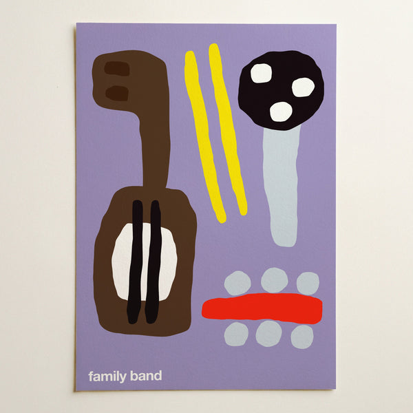Family Band Art Print (Purple)