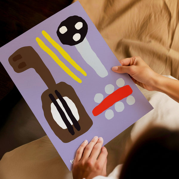 Family Band Art Print (Purple)