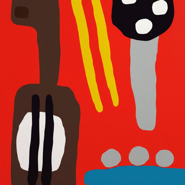 Family Band Art Print (Red)