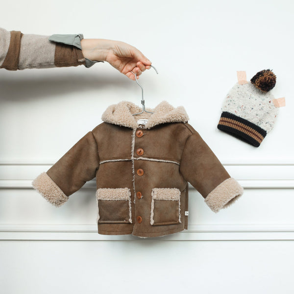 Filippa Teddy Collar Baby Jacket (Brown)