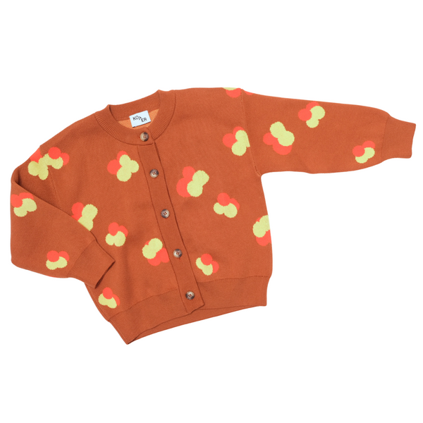 Adult Finneas Brown Jacquard Cotton Knit Cardigan