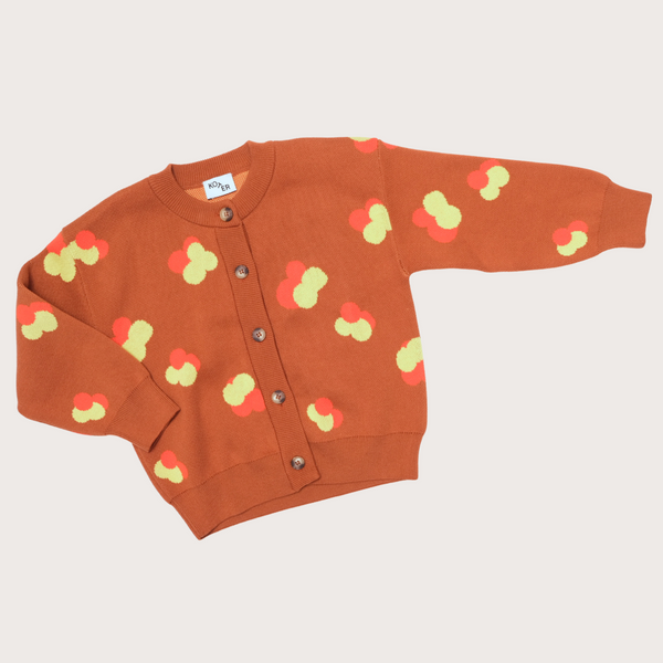 Adult Finneas Brown Jacquard Cotton Knit Cardigan
